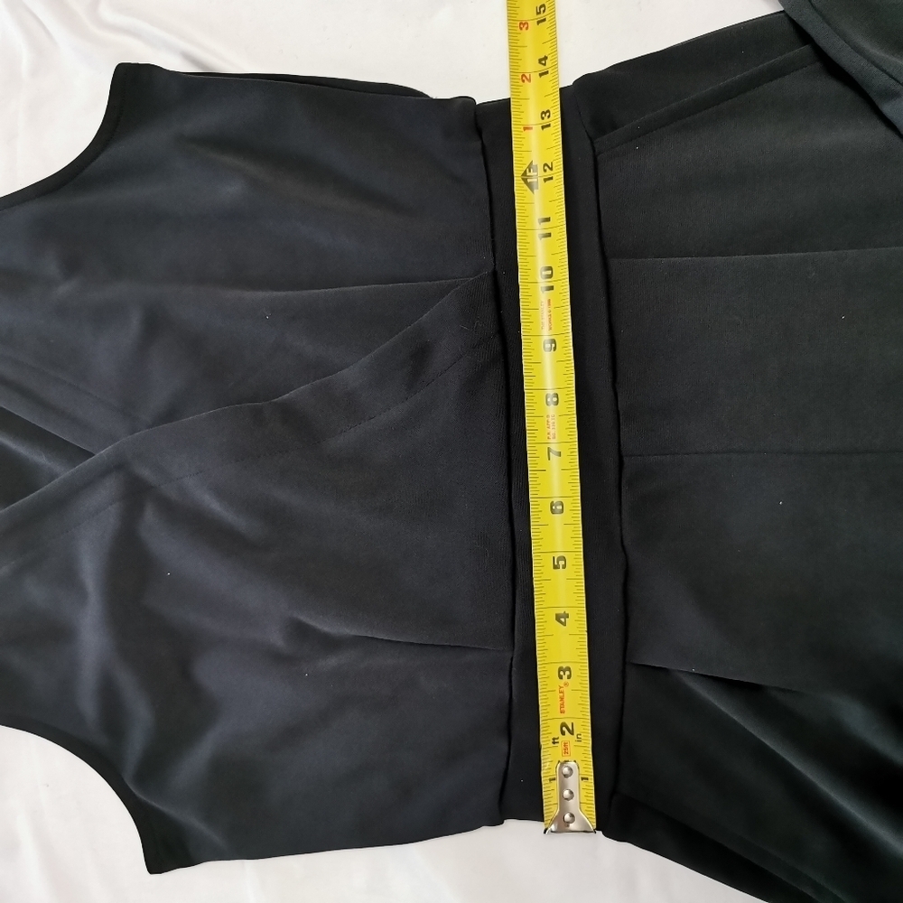 RW&CO Faux Wrap Tapered Leg Jumpsuit Black Small Petite (SP) - Picture 7 of 11